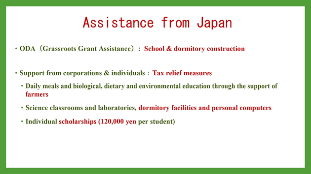 Assistance from Japan